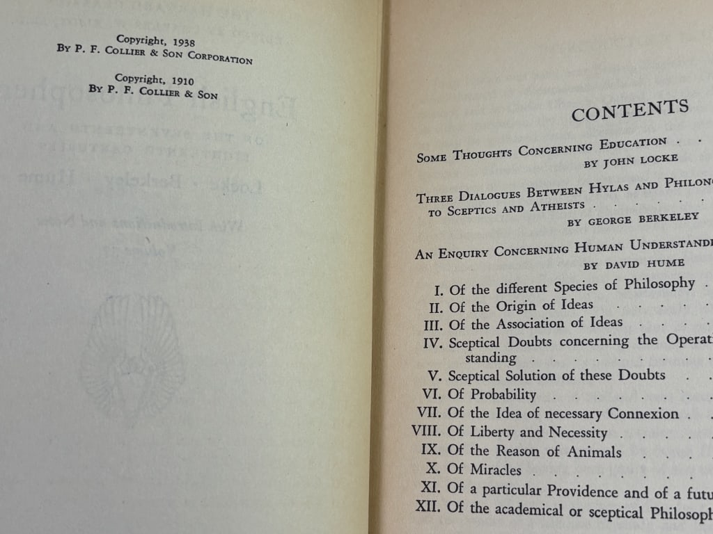 1938 Harvard Classics: Locke, Berkeley, Hume - 4