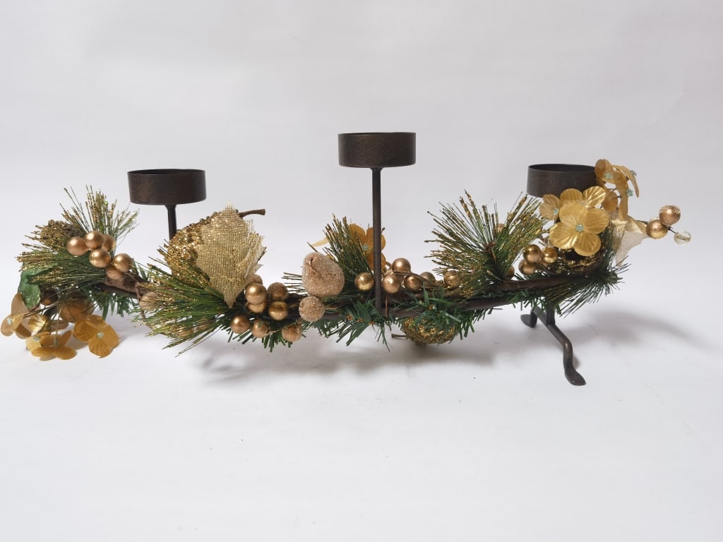 Metal Three-Head Candle Holder - 3