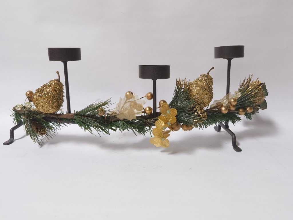 Metal Three-Head Candle Holder - 3