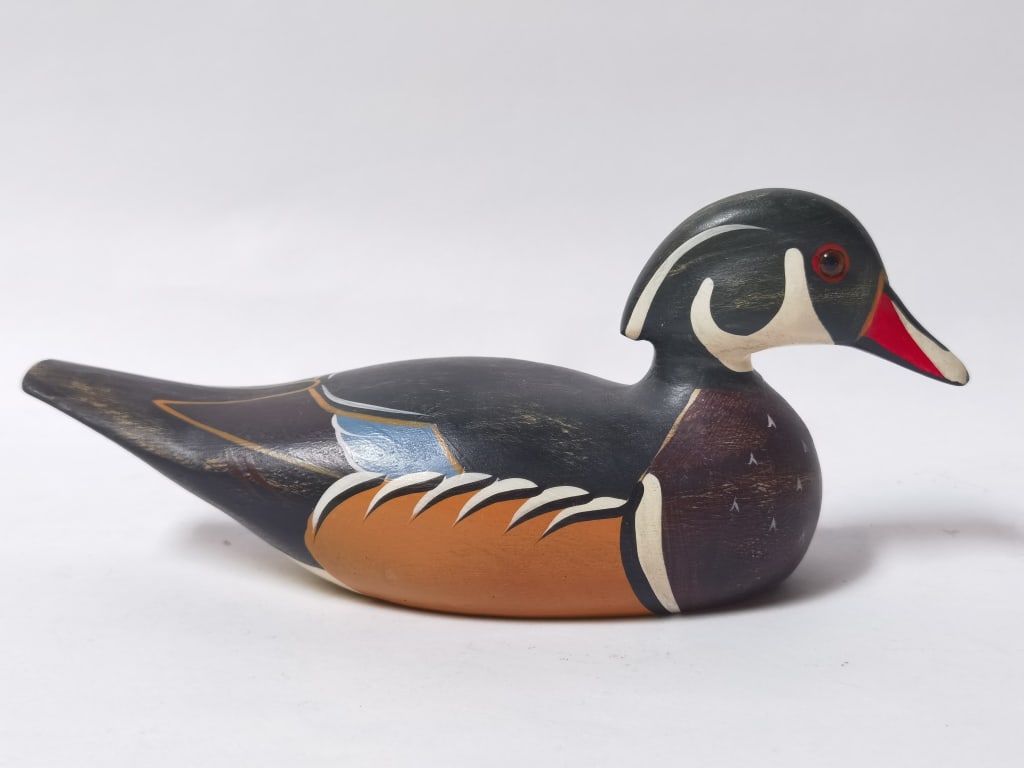 Ducks Unlimited Wood Carved Duck Decoy: Ducks Unlimited Wood Carved Duck Decoy, 10in