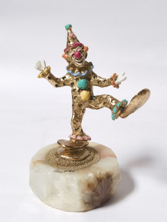 1989 Ron Lee "Dancing Pinky Clown" Figurine: 1989 Ron Lee "Dancing Pinky Clown" Figurine, 5.5in