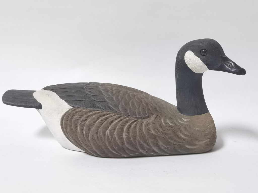 1994 V. Millin Wood Carved Duck Decoy: 1994 V. Millin Wood Carved Duck Decoy, 12in