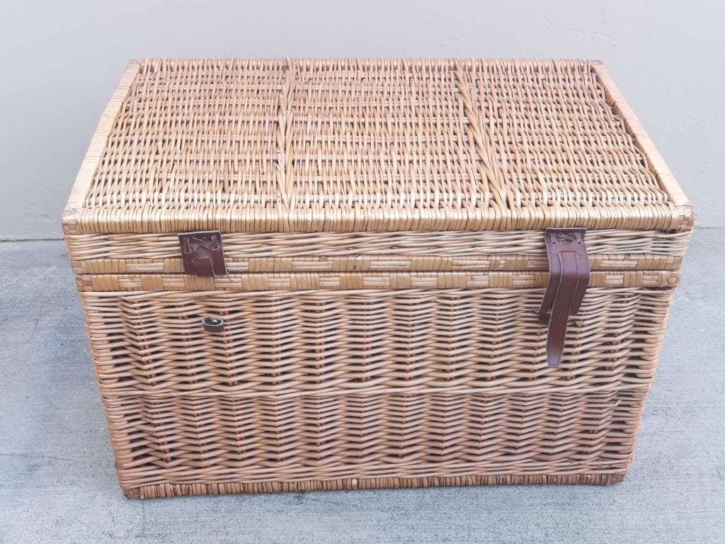 Rattan Trunk: Rattan Trunk, 31in by 20in by 19in