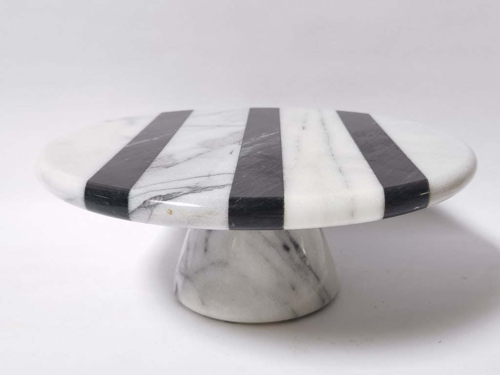 Marble Pedestal Cake Stand: Marble Pedestal Cake Stand, 12in by 4.5in