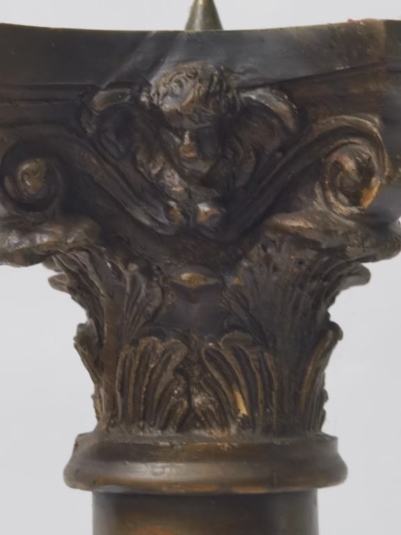 Pr. of Bronze Column Candlesticks - 3