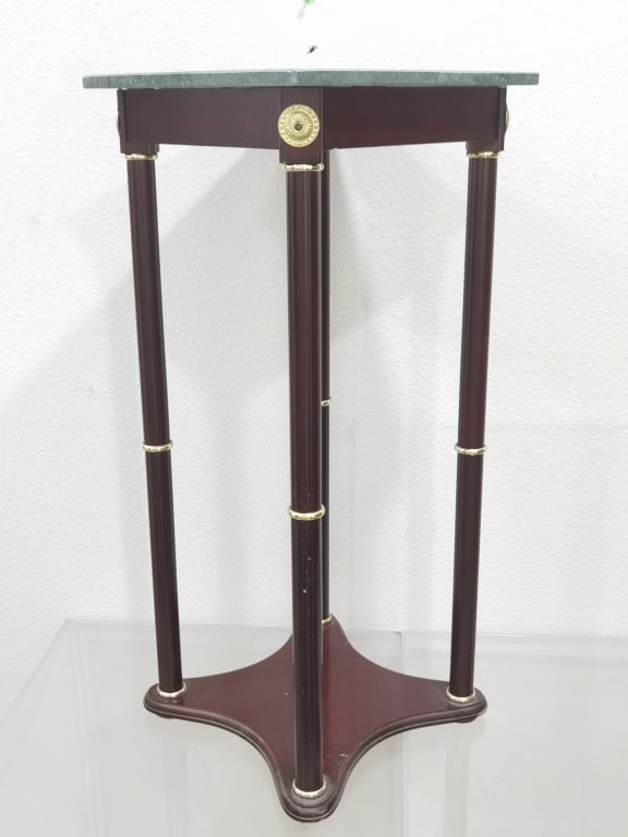 Marble-Top Square Plant Stand - 2