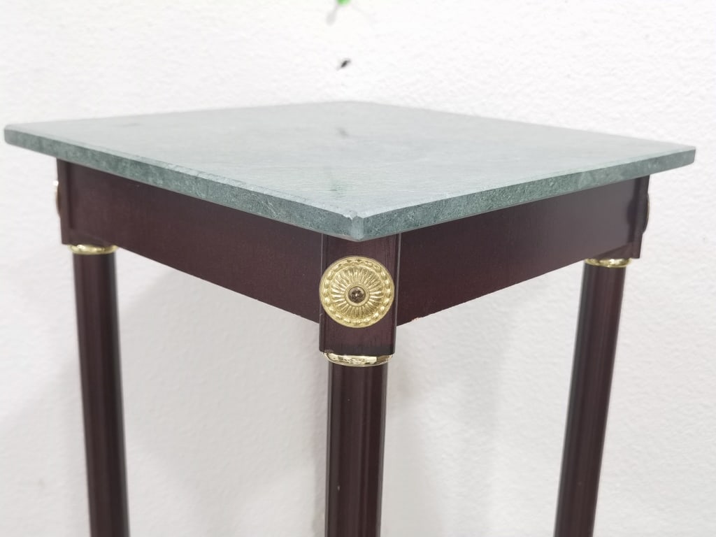 Marble-Top Square Plant Stand - 3