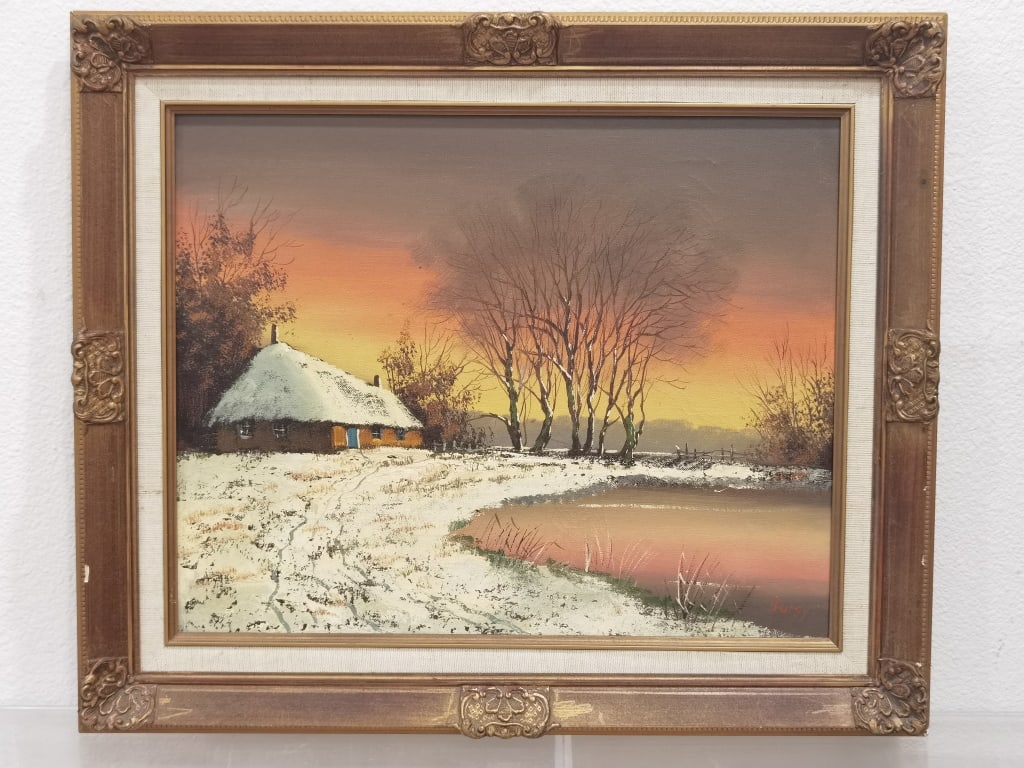 Signed Landscape Oil Painting on Canvas: Signed Landscape Oil Painting on Canvas, 25in by 21in