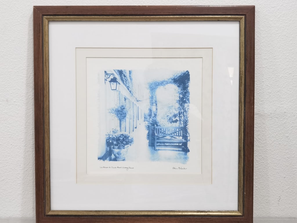 Alan Blaustein Cyanotype La Maison de Claude Monet: Alan Blaustein Cyanotype La Maison de Claude Monet, Giverny, France, 22.5in by 22.5in