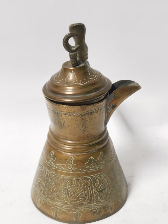 Antique Cairo Brass Coffee Pot - 3