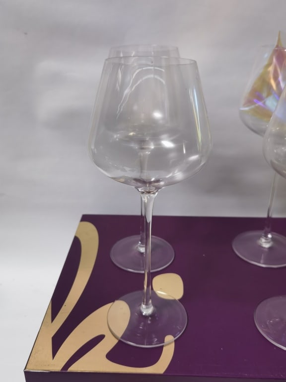 (4) Scarlet Wine Glasses - 4