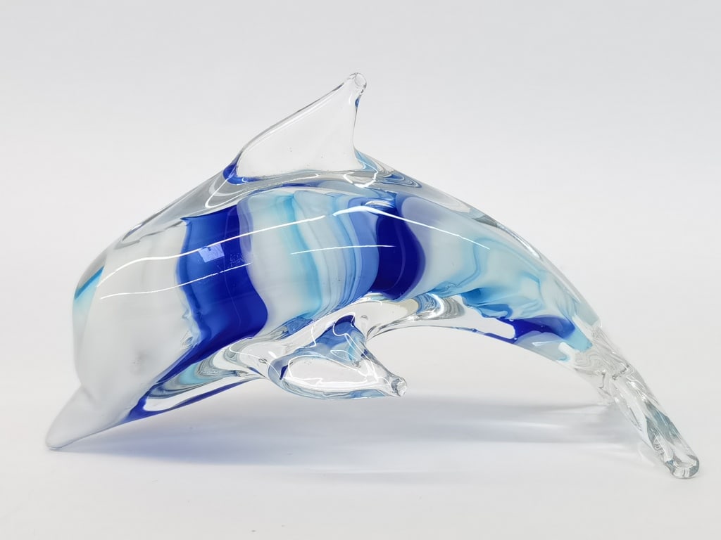 Vintage Murano Italy Art Glass Dolphin: Vintage Murano Italy Art Glass Dolphin, 5.5in