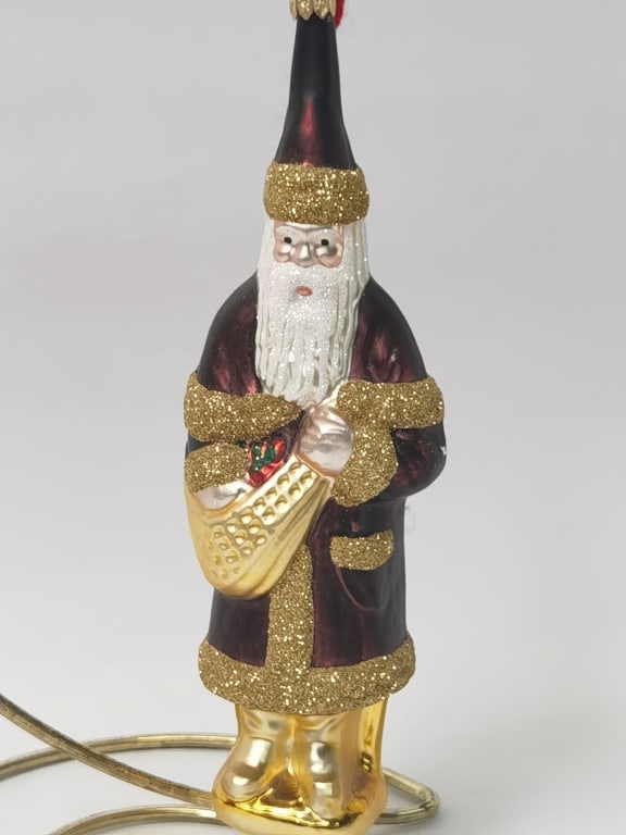 1996 Patricia Breen "Chocolate Box Santa" Ornament: 1996 Patricia Breen "Chocolate Box Santa" Ornament, 8in