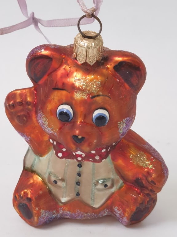 Vintage Christopher Radko "Huggy Bear" Ornament: Vintage Christopher Radko "Huggy Bear" Ornament, 3.5in