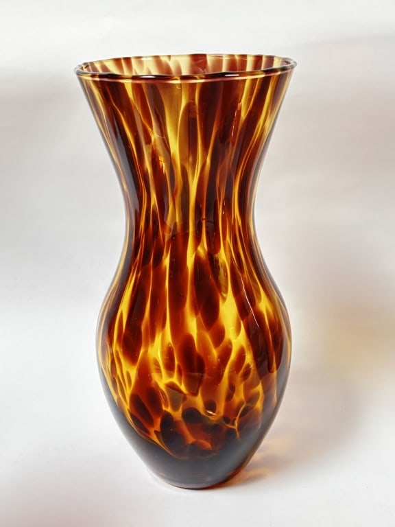 Vintage Italian Amber Art Glass Vase (1 of 3)