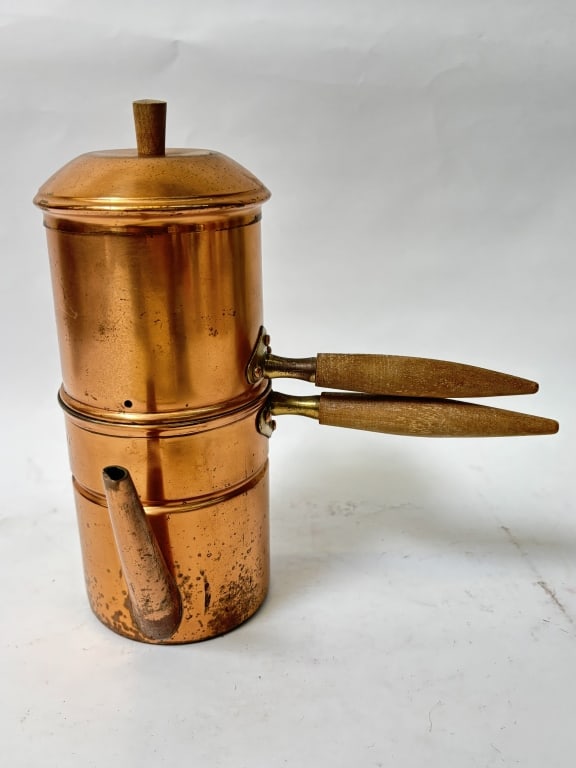 Vintage MCM Copper Espresso Maker: Vintage MCM Copper Espresso Maker, 9in by 8.5in