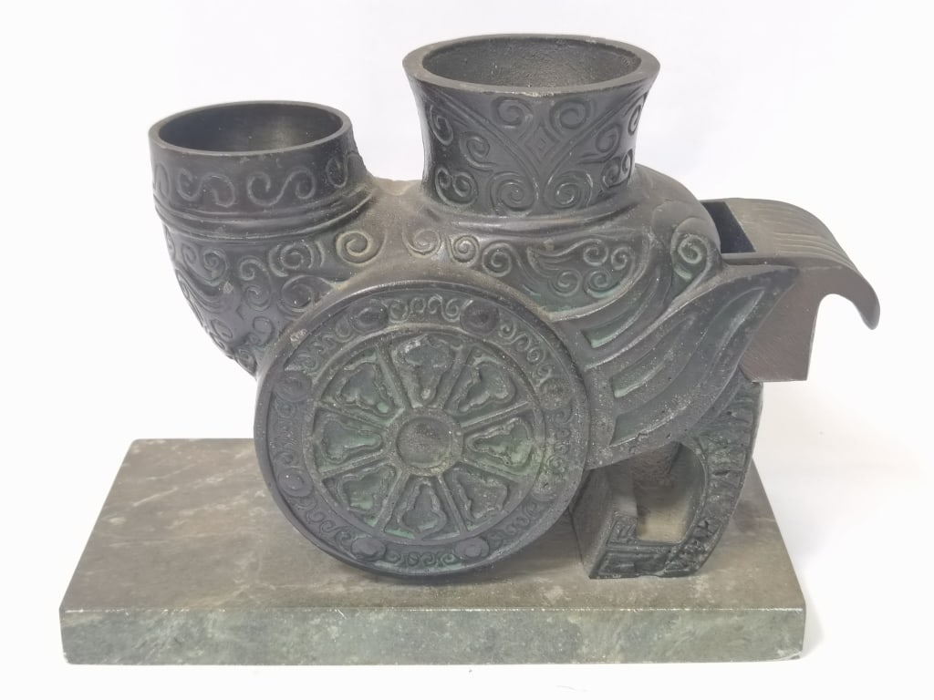 Asian Bronze Table Decor: Asian Bronze Table Decor, 6.5in by 8in