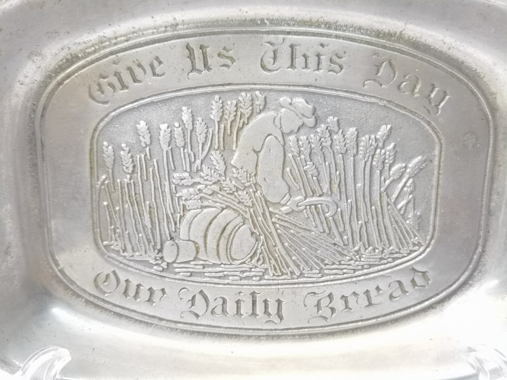 Vintage CC Cantrell Pewter Bread Tray - 2