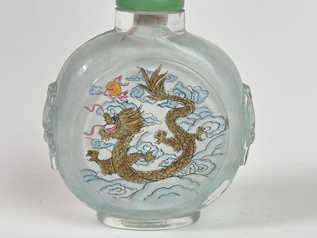 Chinese Reverse Painted Glass Snuff Bottle - 3