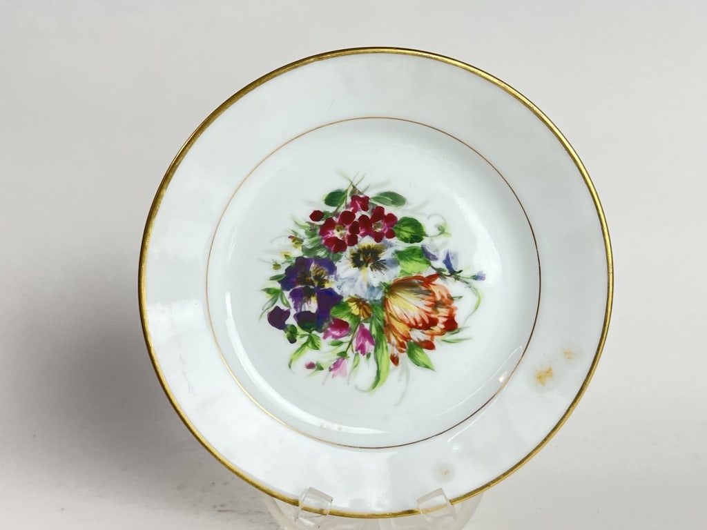 Vintage B&G Denmark Porcelain Floral Plate: Vintage B&G Denmark Porcelain Floral Plate, 6 5/8in
