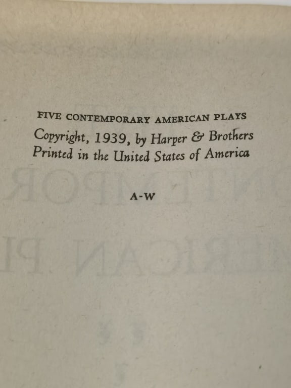 1939 Five Contermporary American Plays - 3