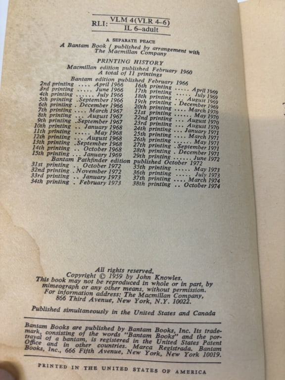 1959 A Separate Peace - 3