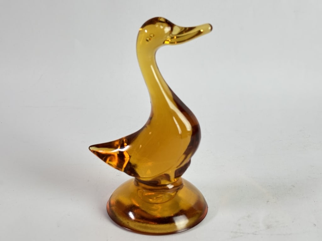 Vintage Viking Glass Amber Glass Duck (1 of 3)