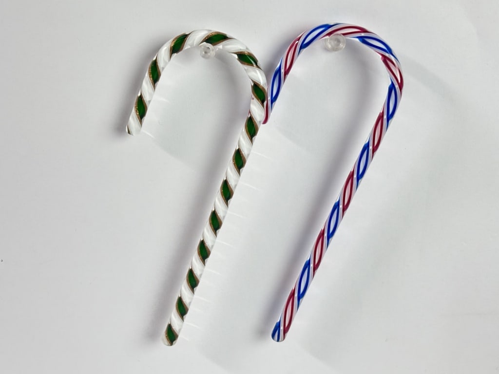 (2) Vintage Murano Italy Art Glass Candy Canes (1 of 2)