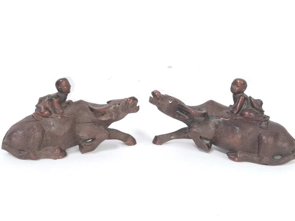 Pr. of 19th C. Chinese Export Longanwood Carvings (1 of 7)