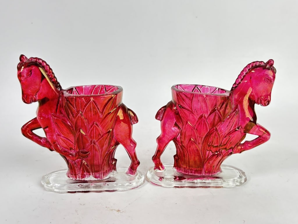 Pr. of Vintage LE Smith Prancing Carousel Horse Va (1 of 4)