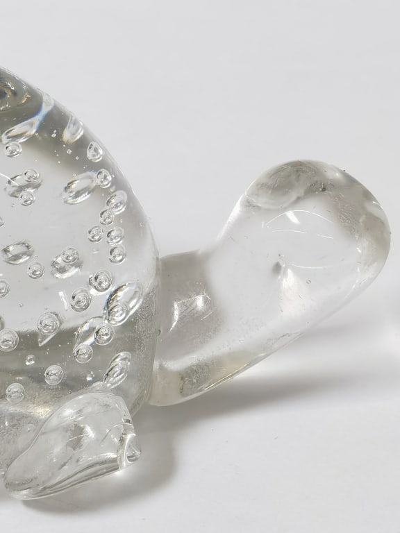 Vintage Clear Bubble Glass Turtle - 3