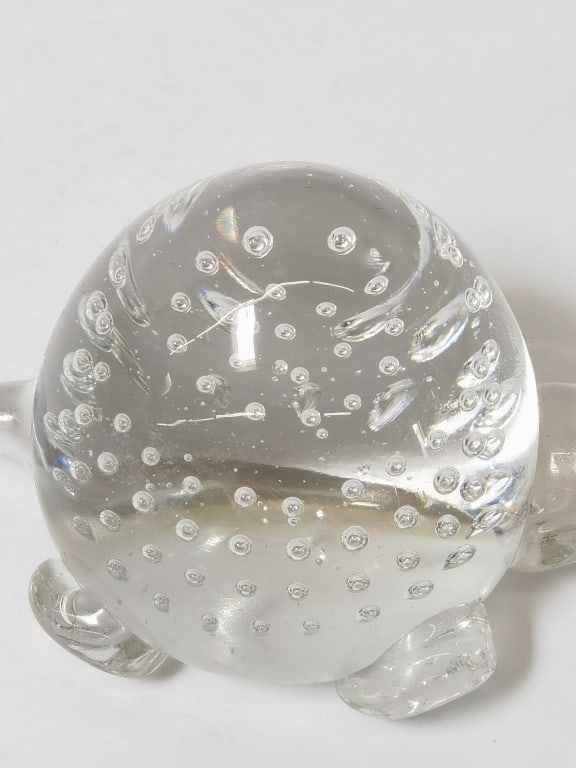 Vintage Clear Bubble Glass Turtle - 4
