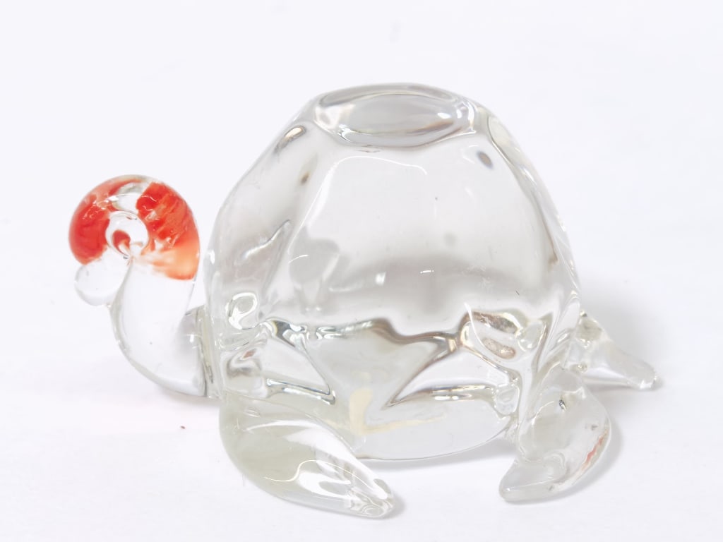 Clear Art Glass Turtle - 2