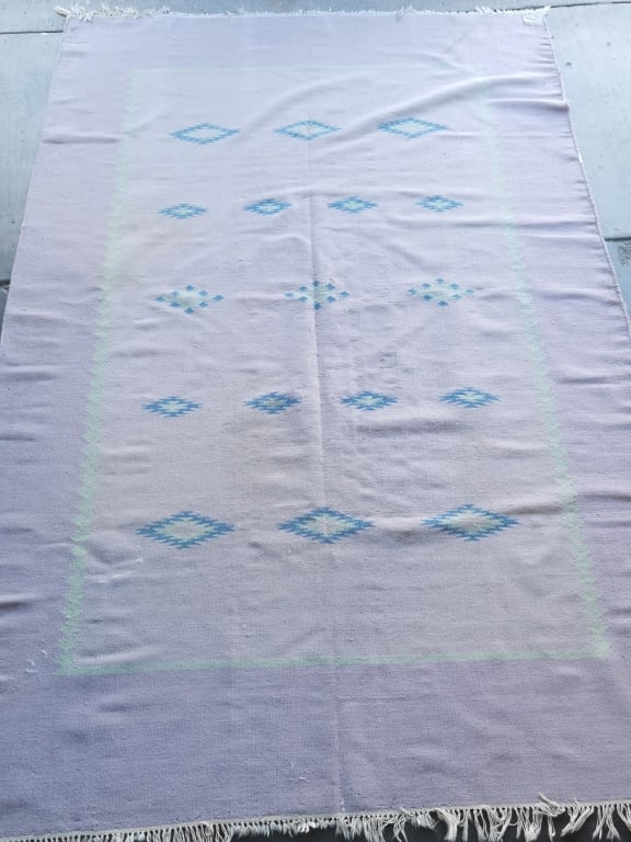 Moroccan Handwoven Runner Rug: Moroccan Handwoven Runner Rug, 112in by 71.5in