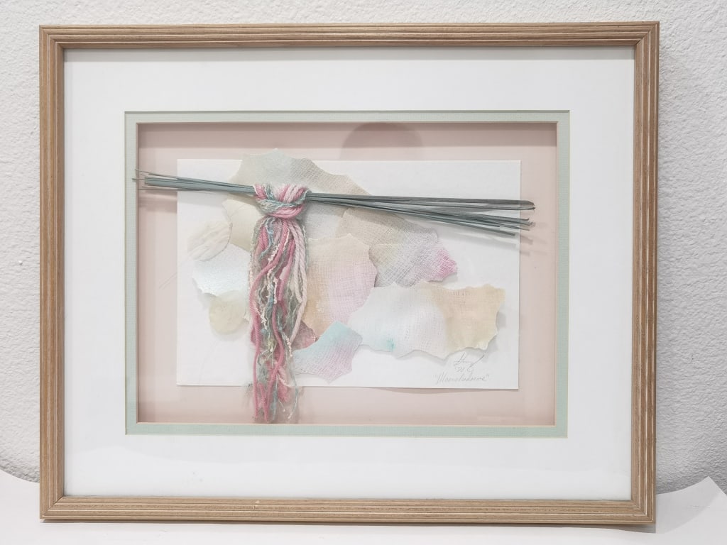 1982 "Moonshadows" Multimedia Art Signed Song: 1982 "Moonshadows" Multimedia Art Signed Song, 21in by 17in