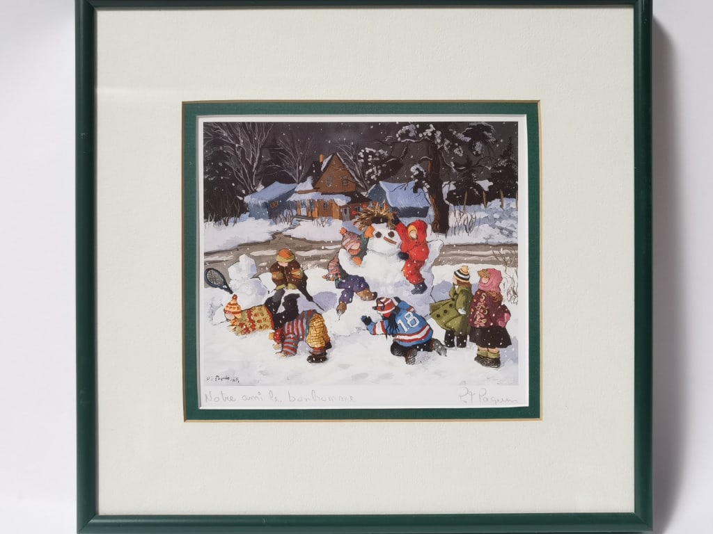 P.R. Paquin "Notre ami le bartomme" Print: P.R. Paquin "Notre ami le bartomme" Print, 11in by 10.5in