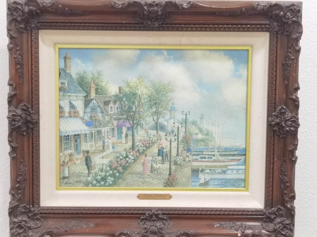 Limited Ed. "Harbean Boulevard" Print by Dennis Pa: Limited Ed. "Harbean Boulevard" Print by Dennis Patrick Lewan, 72/500, 19.25in by 23.5in