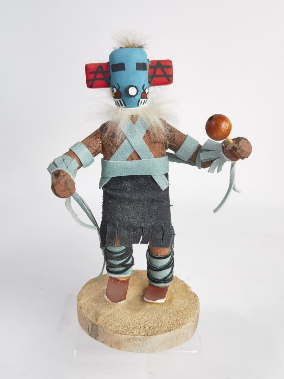 Vintage Signed T. Fowler "Morning Singer" Kachina: Vintage Signed T. Fowler "Morning Singer" Kachina, 7in