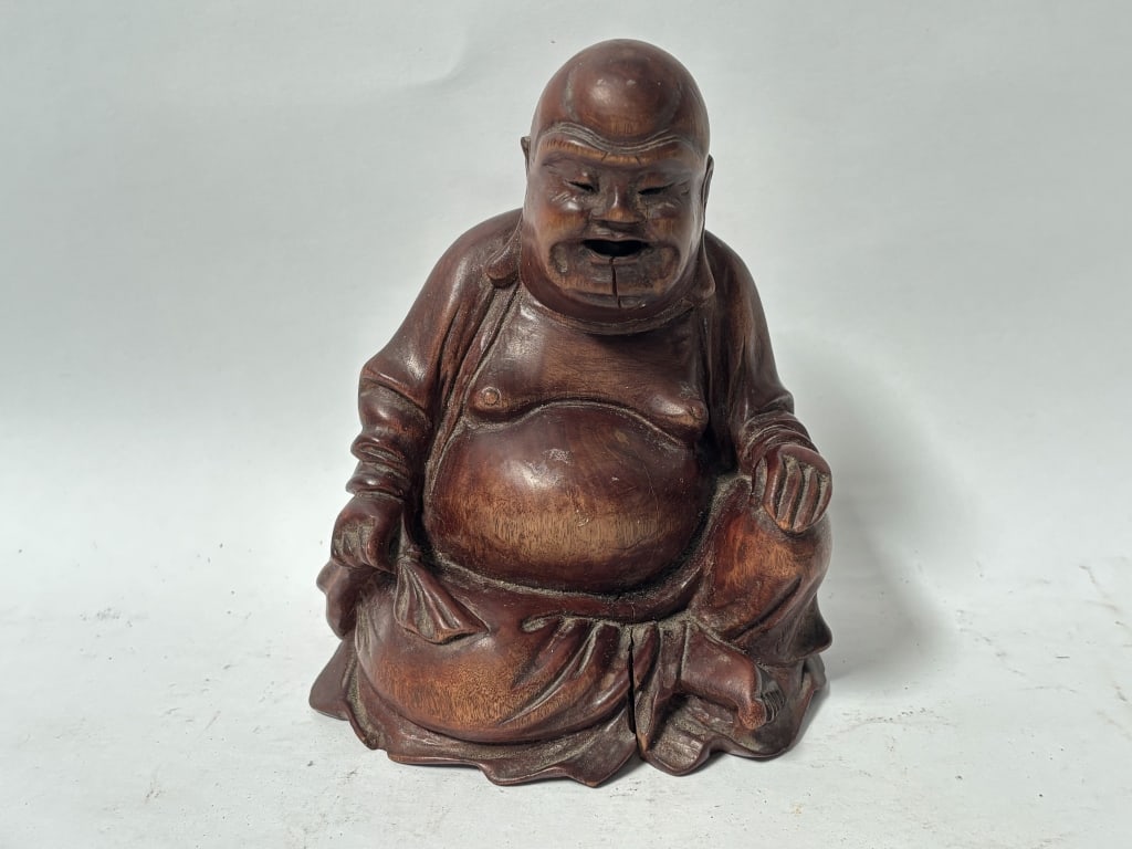 Vintage Chinese Wood Carved Buddha (1 of 3)