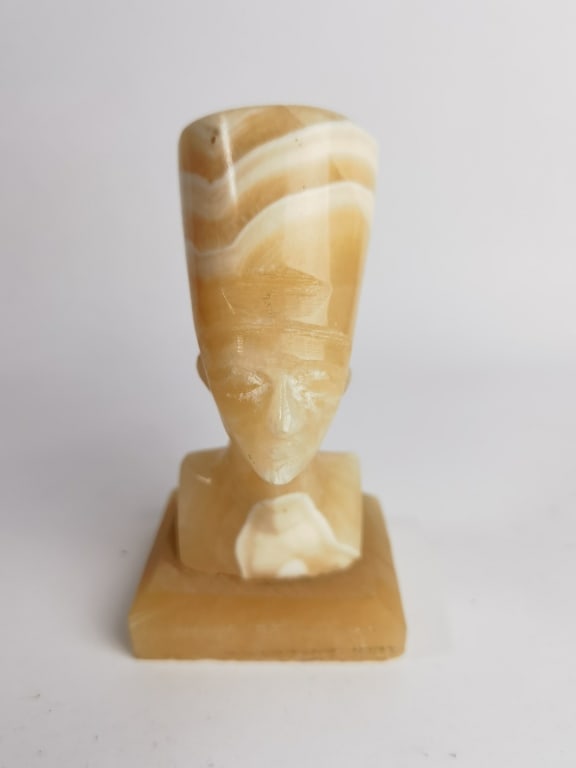 Onyx Carved Egyptian Bust: Onyx Carved Egyptian Bust, 5 3/8in