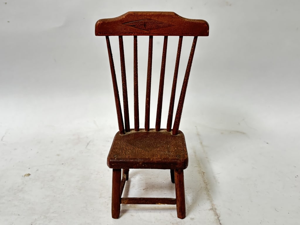 Vintage Dollhouse Walnut Side Chair (1 of 3)