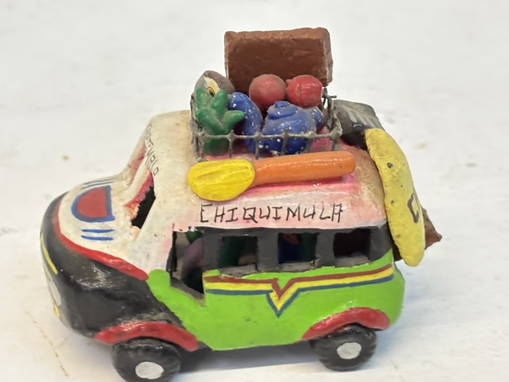 Vintage Hand Made Ceramic Bus Figurine (1 of 3)