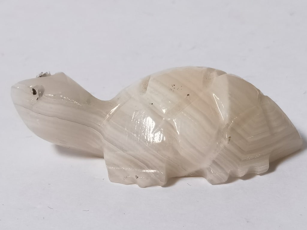 Hand Carved Banded Onyx Turtle Figurine (1 of 3)
