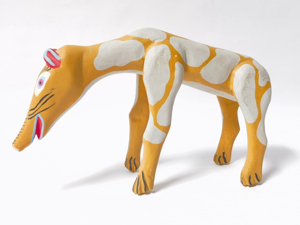 Hand-Painted Wooden Folk Art Animal Sculpture (1 of 2)