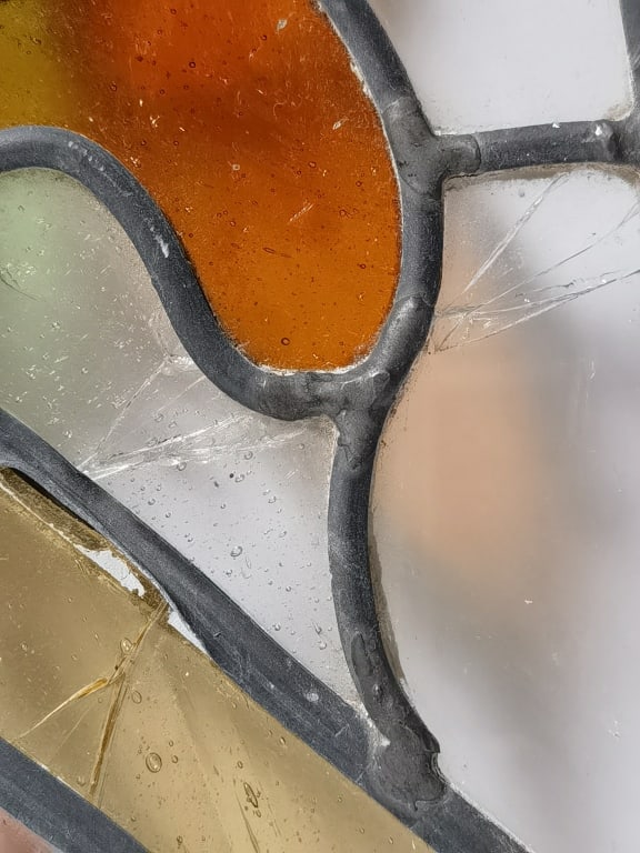 Vintage Rectangular Stained Glass Panel - 5