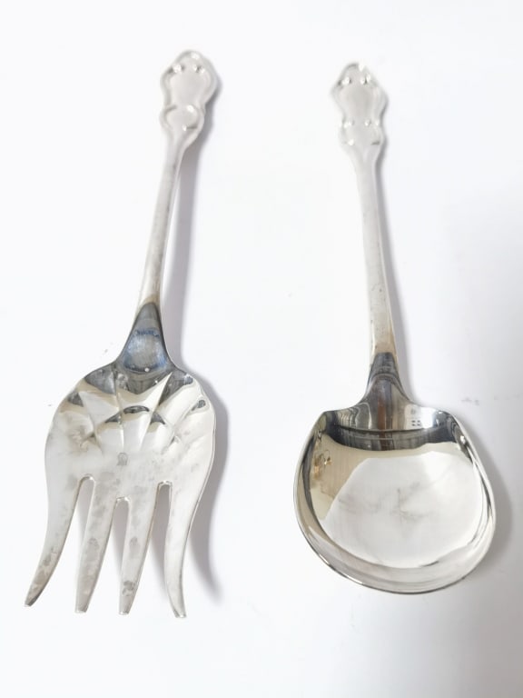 Pr. of Silver-Plated Large Serving Spoons (1 of 3)