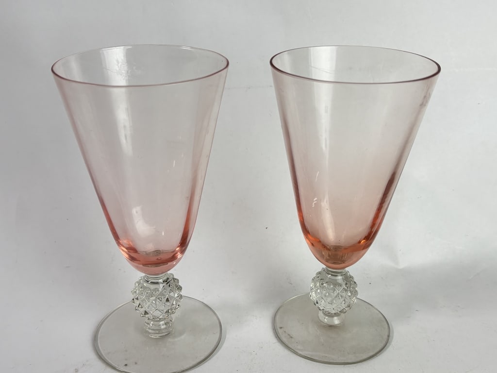 (2) Vintage Morgantown Glass Sherry Wine Glasses (1 of 3)