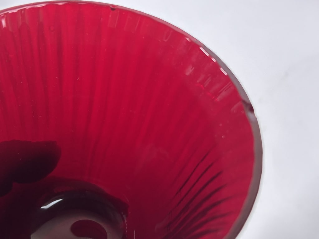 (4) Vintage Ruby Red Wine Glasses - 4