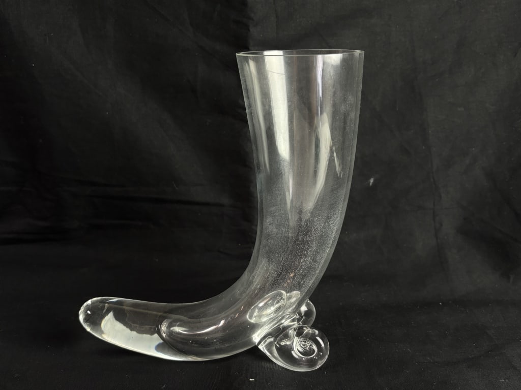 Turnow Poland Glass Beer Horn Vase (1 of 3)
