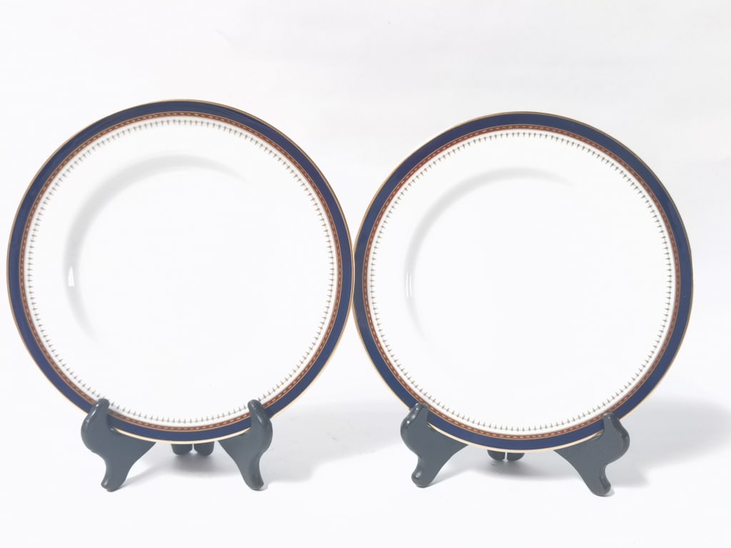 Pr. of Fitz & Floyd Starburst Cobalt Inglaze Plate (1 of 3)